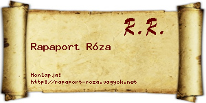 Rapaport Róza névjegykártya