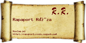 Rapaport Róza névjegykártya